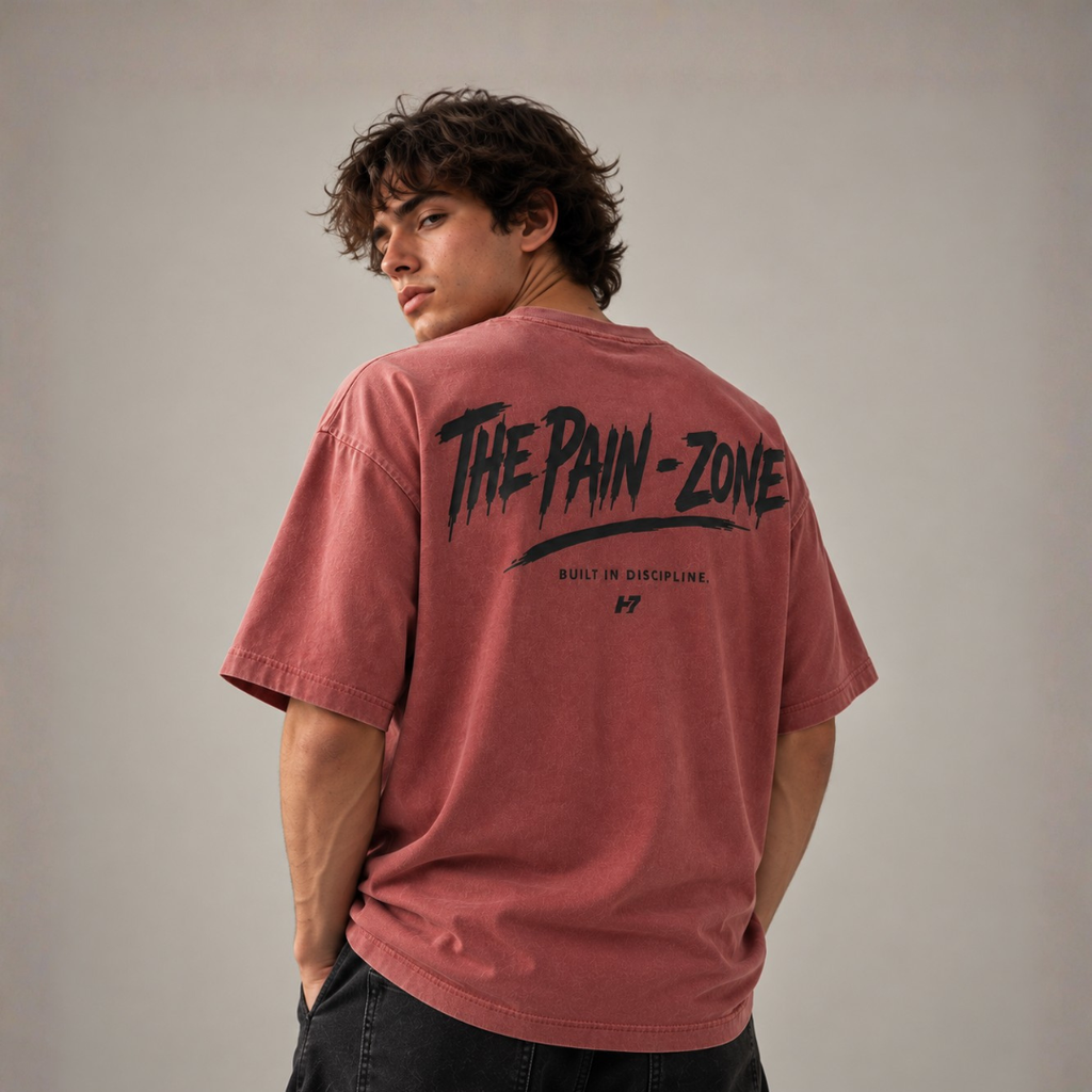 H7 T-shirt Dusty Rose Acid Wash GRIT