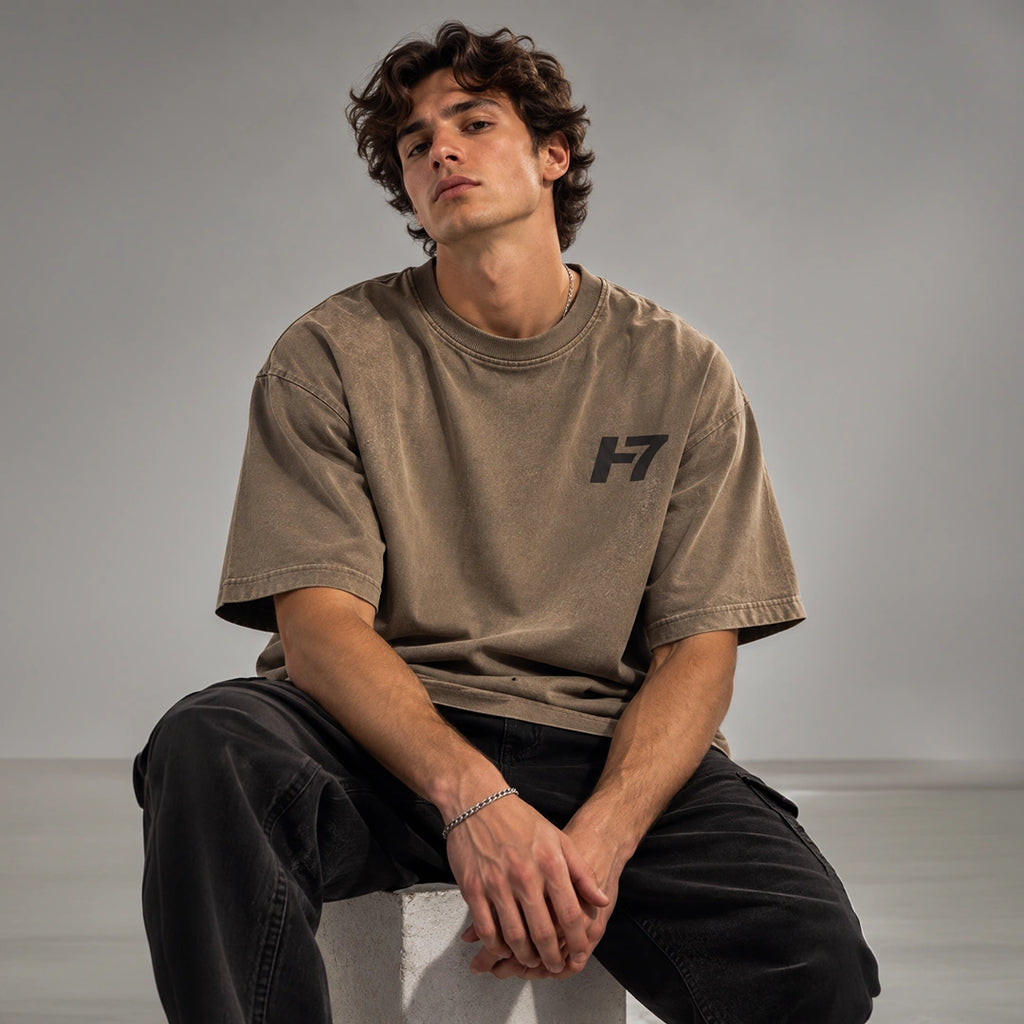 H7 T-shirt Light Brown Acid Wash FORGE