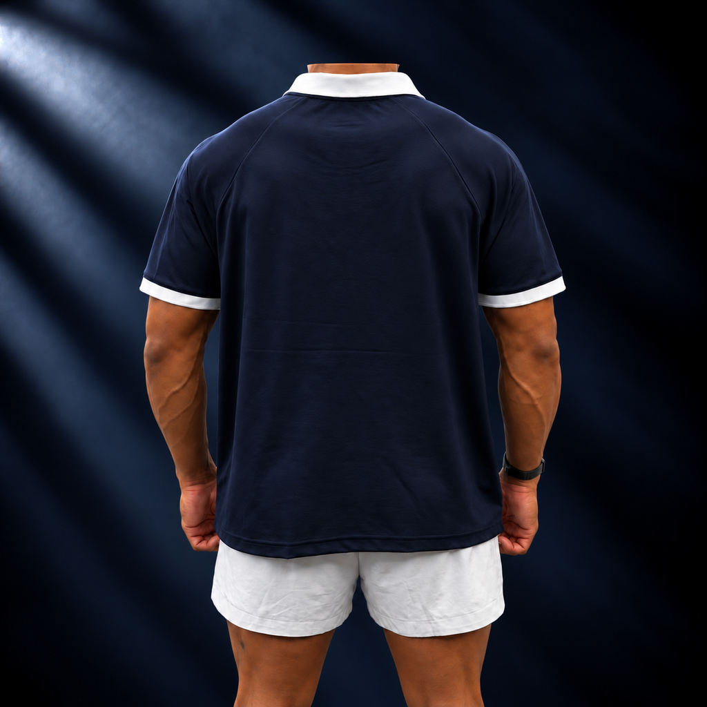 H7 Oversized Polo – Navy Blue